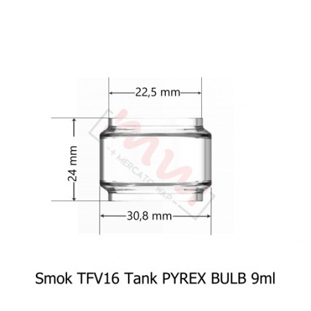 SMOK TFV16 TANK PYREX/TULEJKA/SZKIEŁKO BULB 9ml